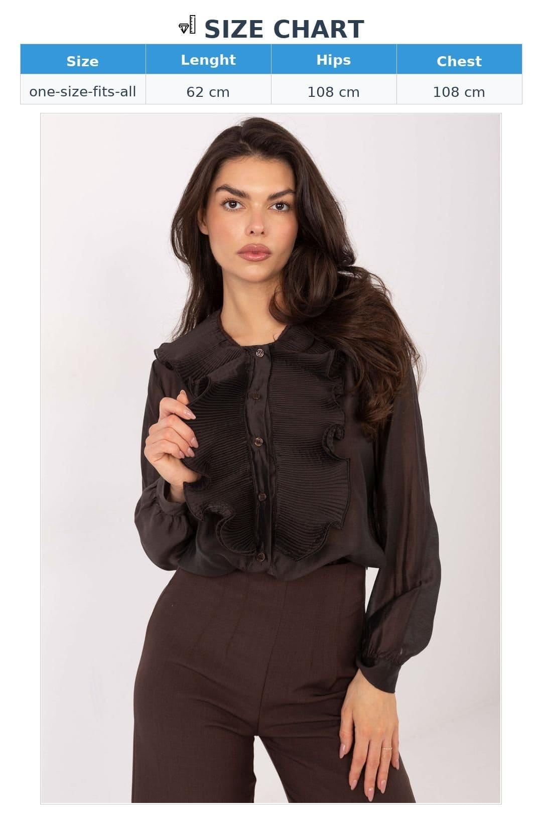 Love Lace Love Lace Women's Elegant Long Sleeve Classic Tencel Blend Shirt in Brown - 4