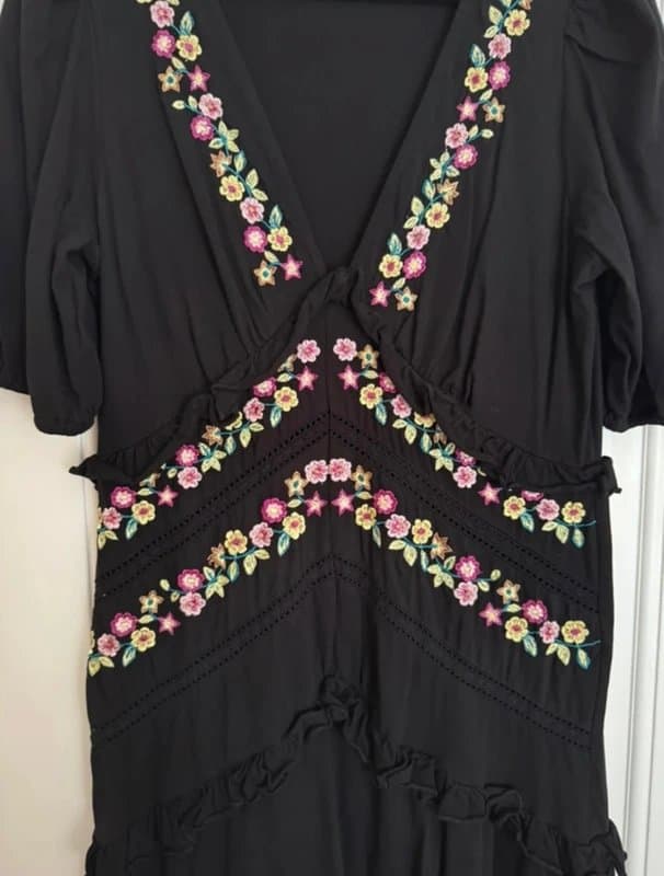 ASOS ASOS Design Black Floral Dress Size 16