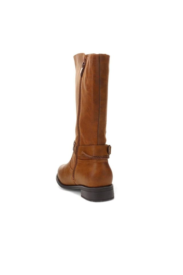 Easyfit Easyfit Women's Buckle-Detailed Long Boots in Tan - 3