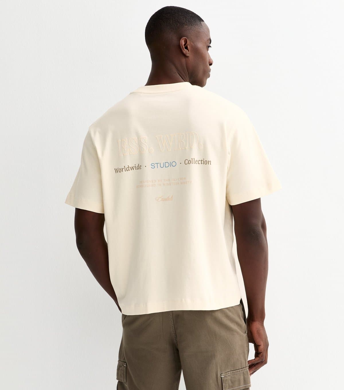 jack & jones Men's Cream Studio Collection Regular Short Sleeve T-Shirt Jack & Jones New Look