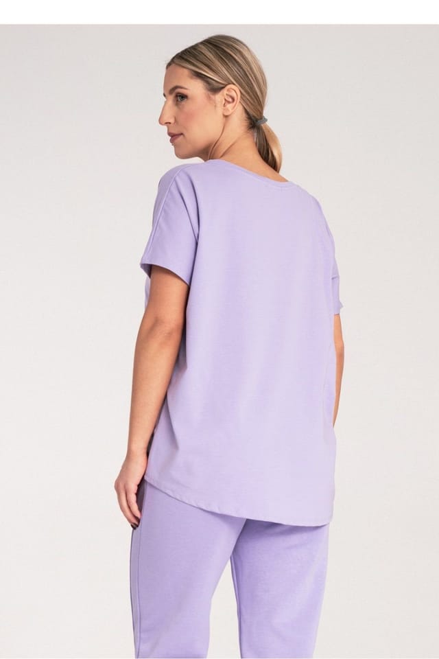 Love Lace Love Lace Women's Short Sleeve Round Neck T-Shirt Style 214966 in Violet - 3