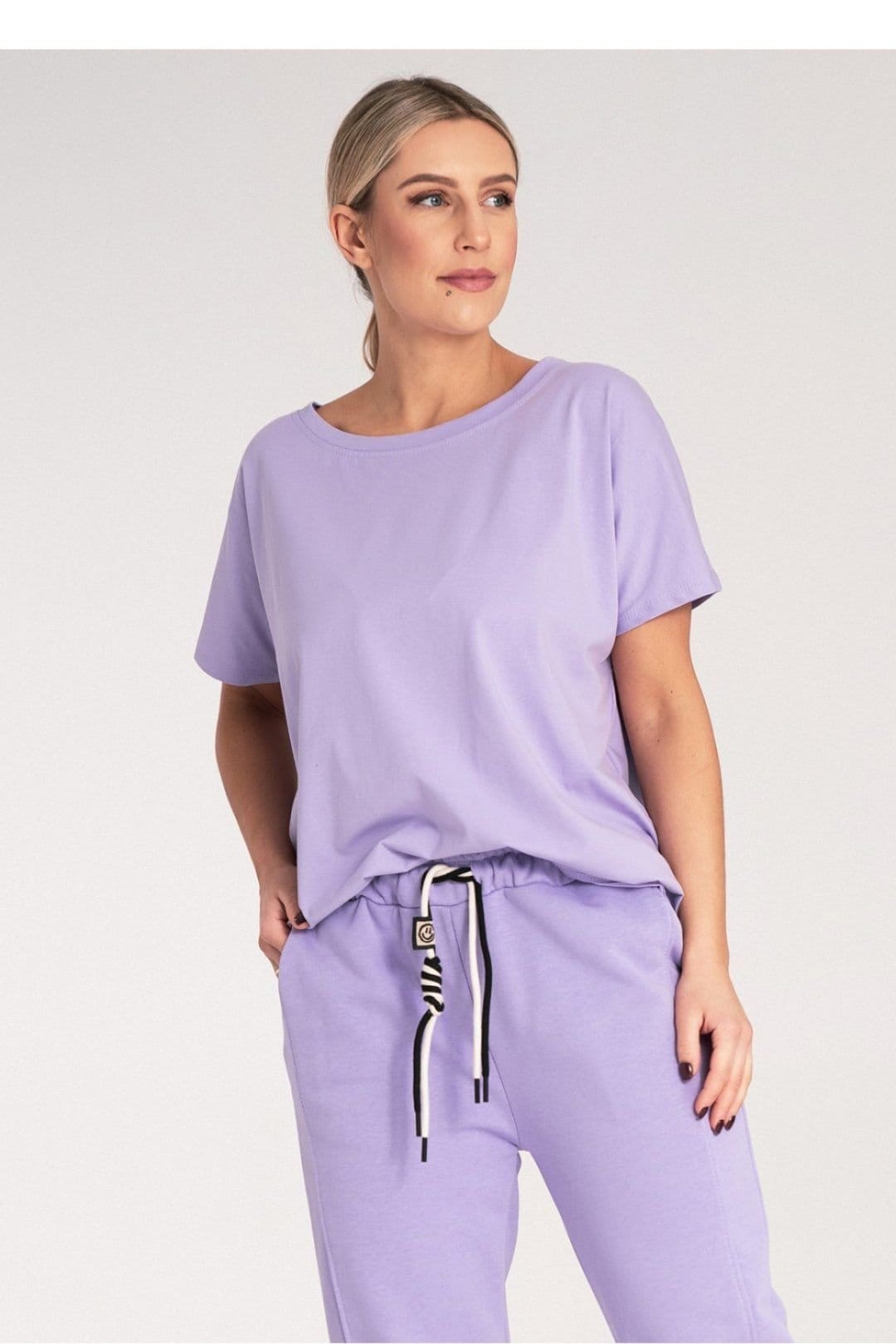 Love Lace Love Lace Women's Short Sleeve Round Neck T-Shirt Style 214966 in Violet - 4