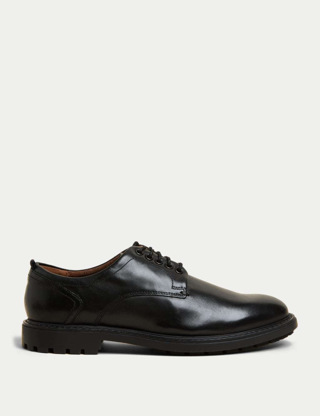 Marks & Spencer M&S Wide Fit Heritage Leather Derby Shoes Black - 1