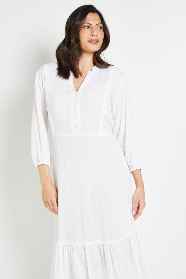 Wallis Wallis Women's Summer Cheesecloth Midi Dress in Ivory - 2