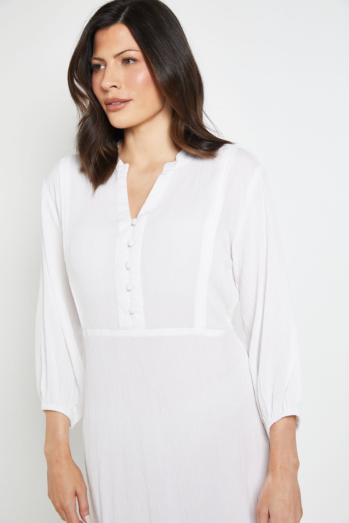 Wallis Wallis Women's Summer Cheesecloth Midi Dress in Ivory - 4