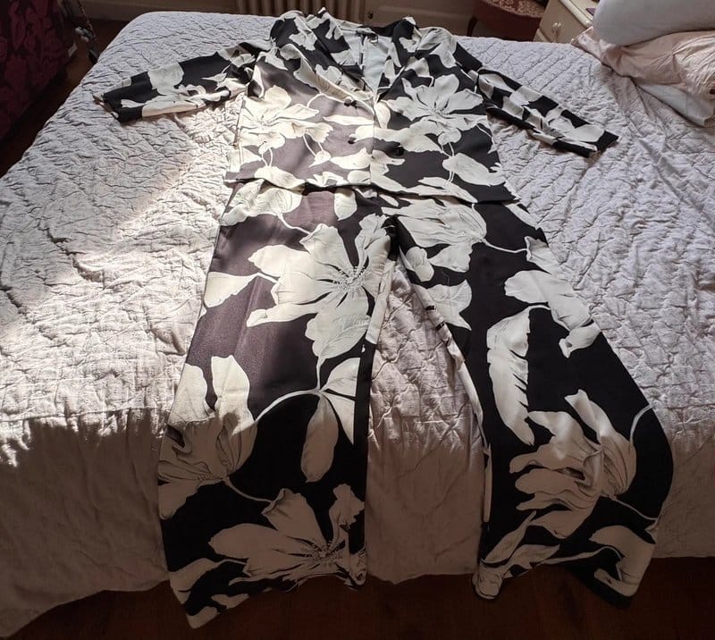 ASOS Curve Monochrome Floral Co-Ord Suit Set UK 20