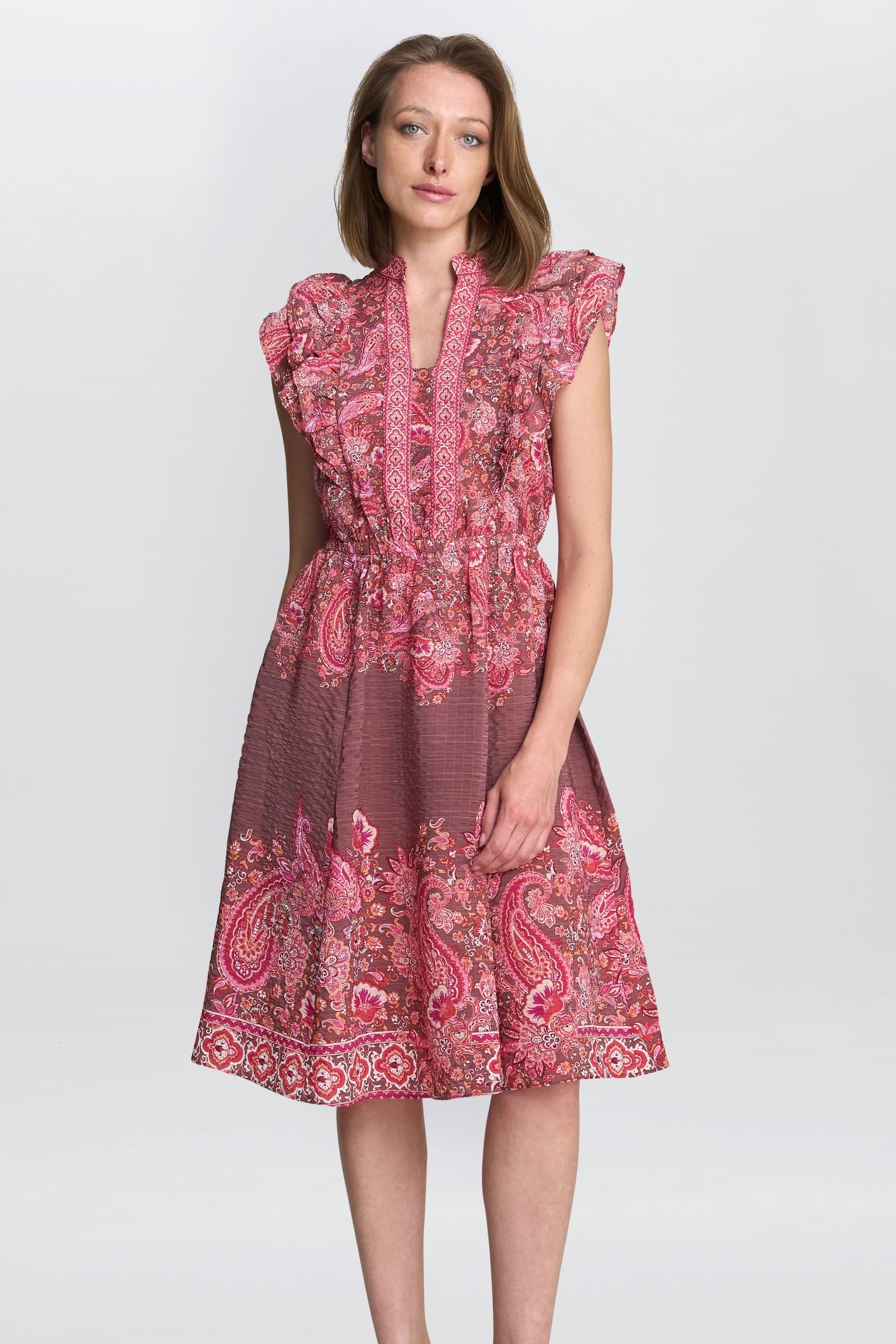 Gina Bacconi Gina Bacconi Women's Liat Boho Paisley Dress in Brown