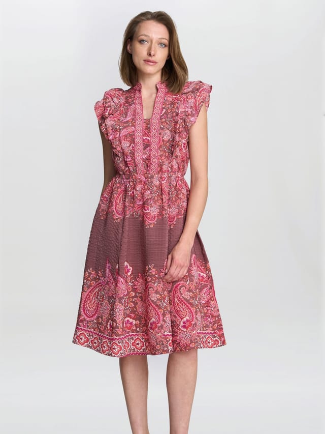 Gina Bacconi Gina Bacconi Women's Liat Boho Paisley Dress in Brown - 2