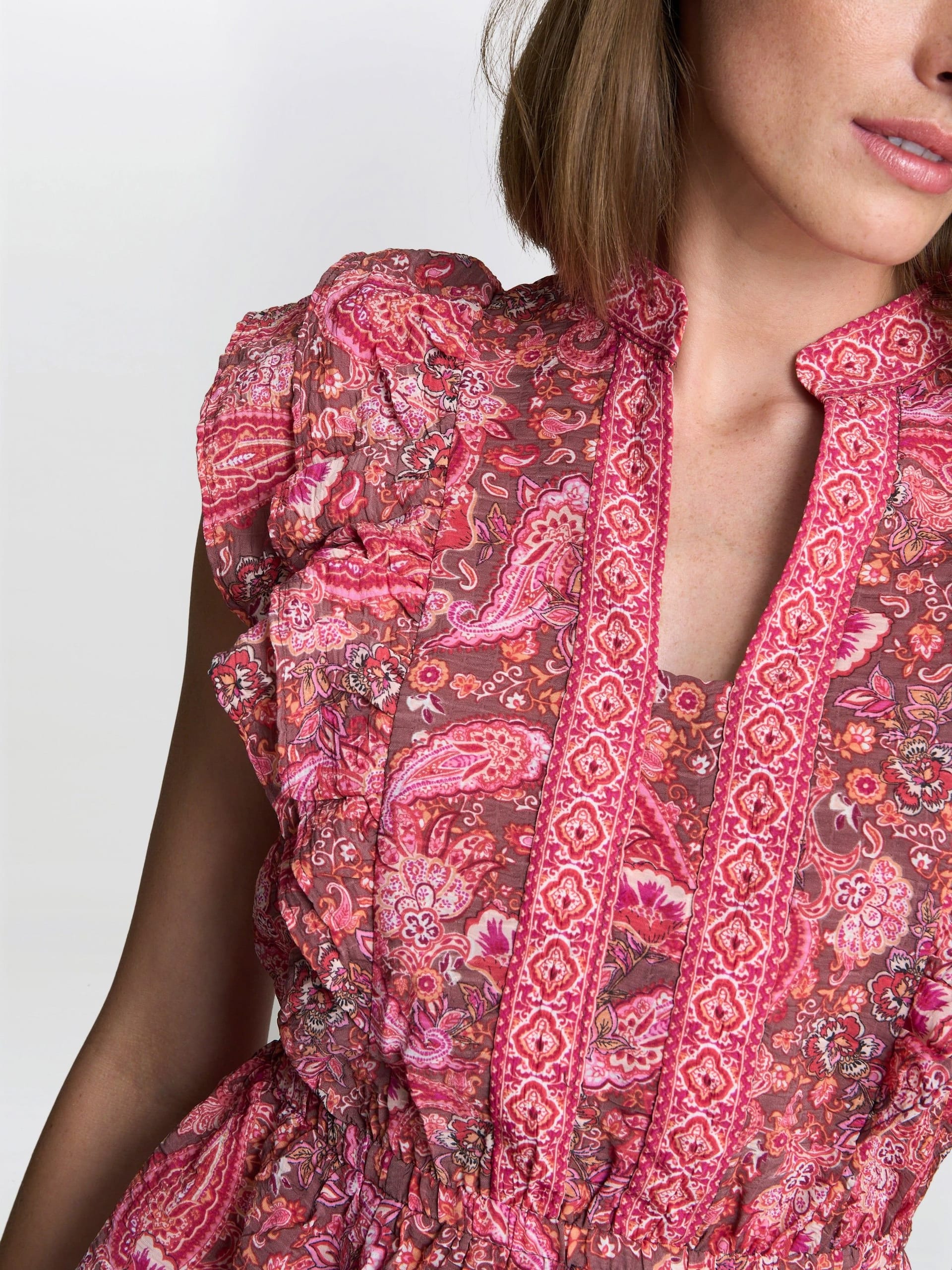 Gina Bacconi Gina Bacconi Women's Liat Boho Paisley Dress in Brown - 4
