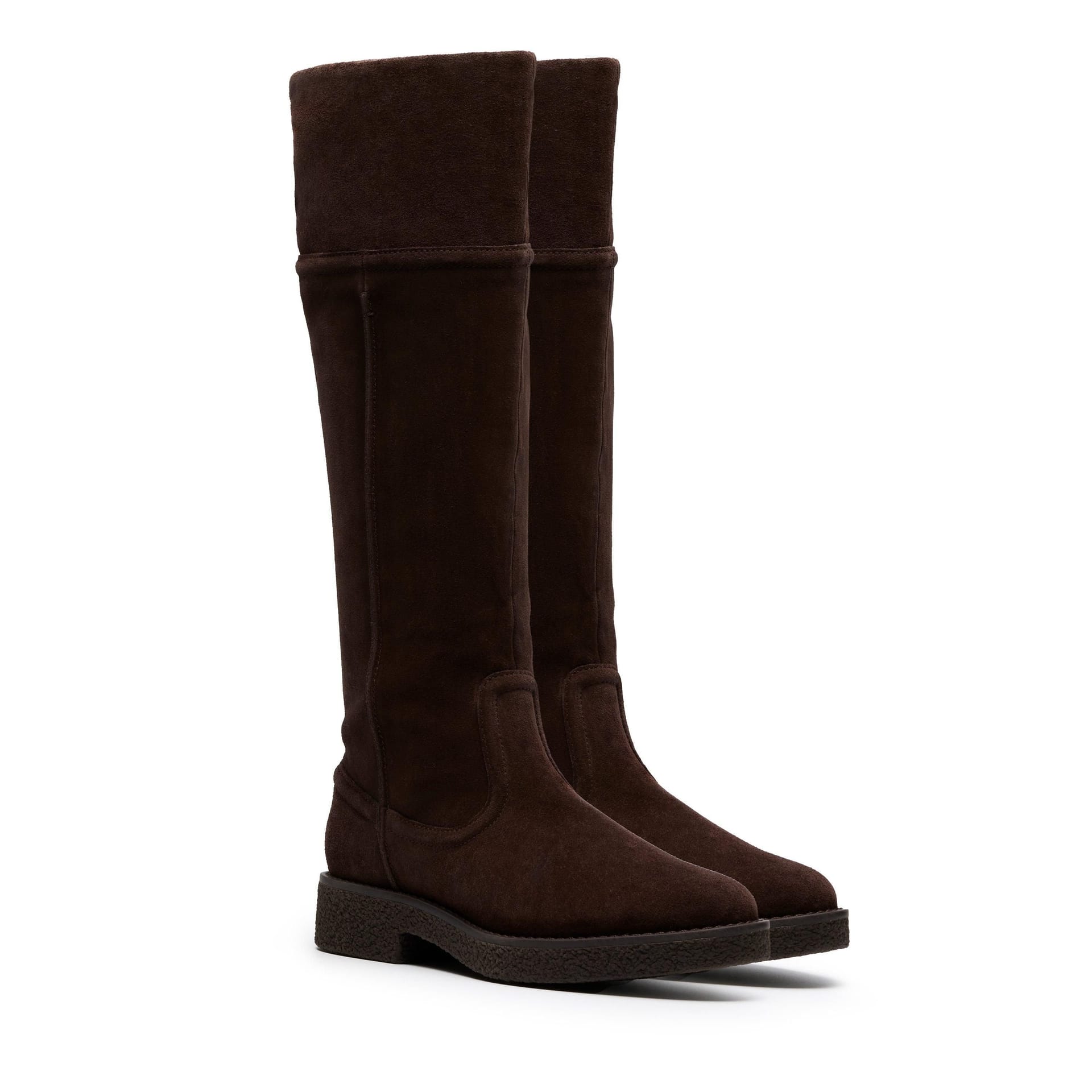 Clarks Clarks Women's Nella Hi Dark Brown Suede Knee High Boots - 4