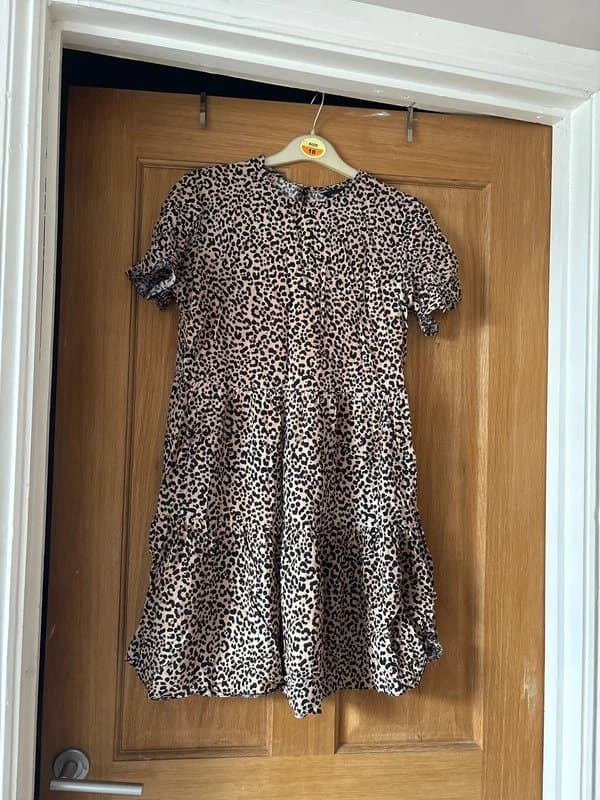 New Look Leopard Print Tiered Smock Fit Dress