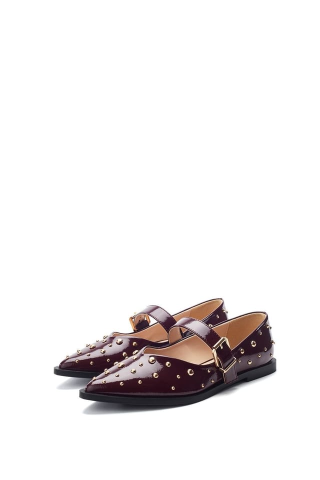 Moda In Pelle Moda In Pelle Women's 'Fijia' Patent Ballet Pumps in Burgundy - 2