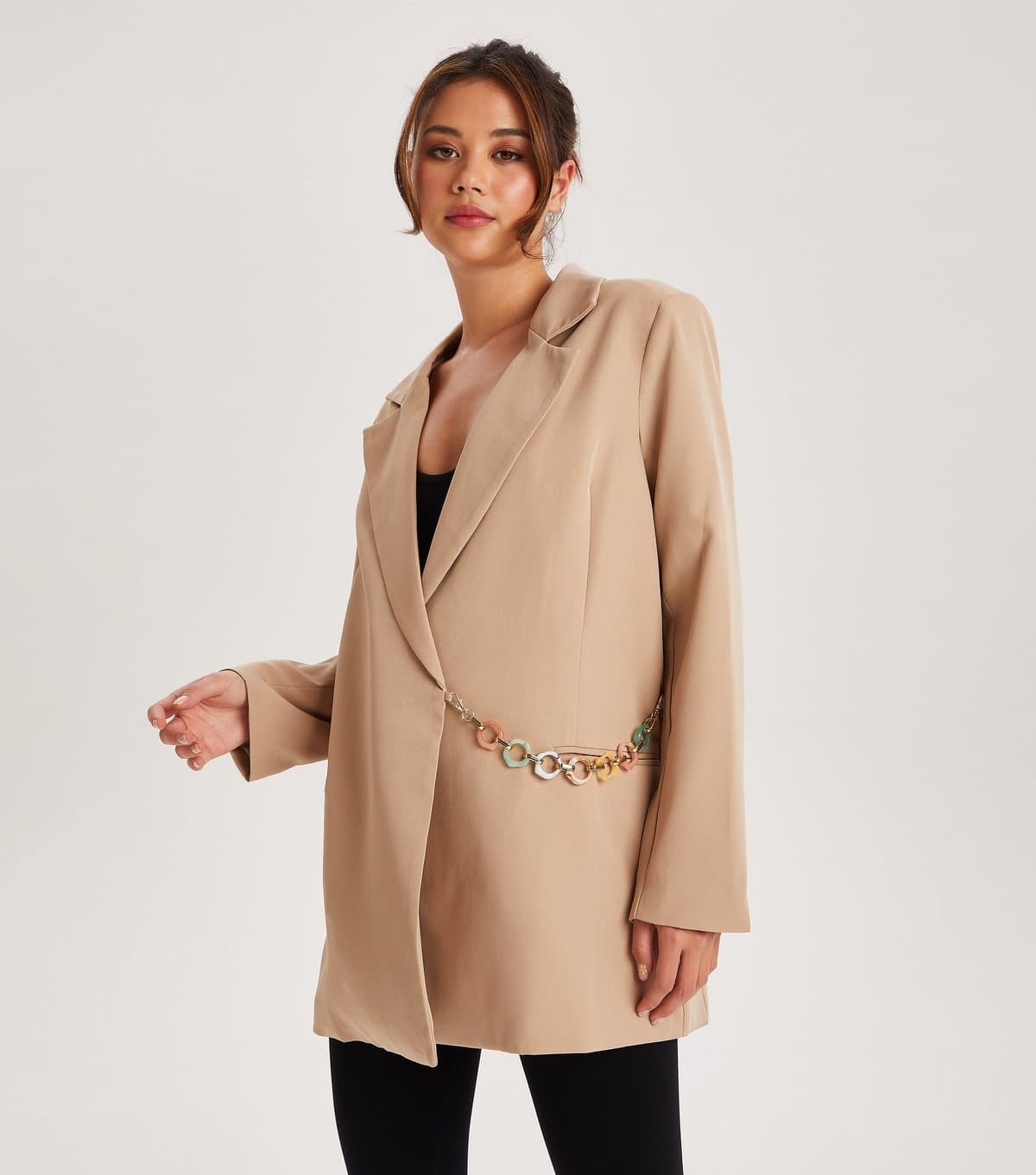 Urban Bliss Women's Stone Wrap Front Blazer Urban Bliss New Look
