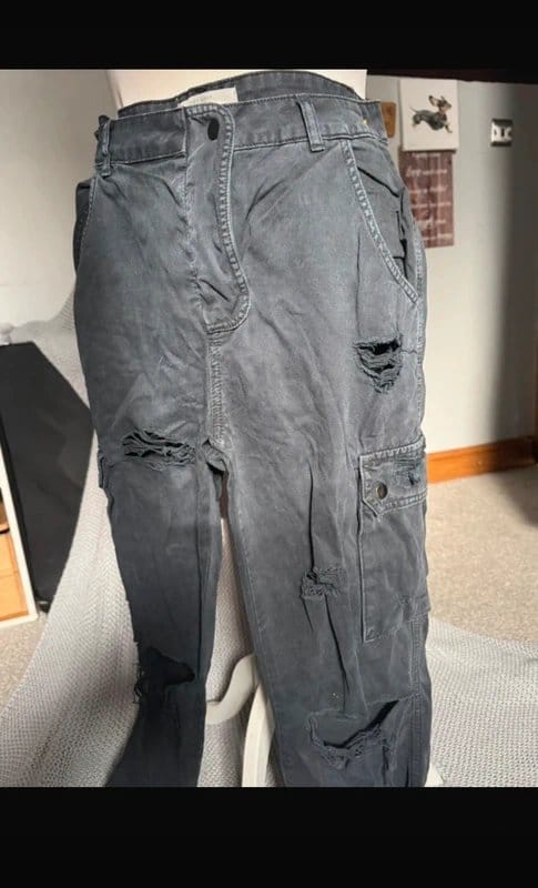 New Look New look denim cargo trousers size 10 - 1