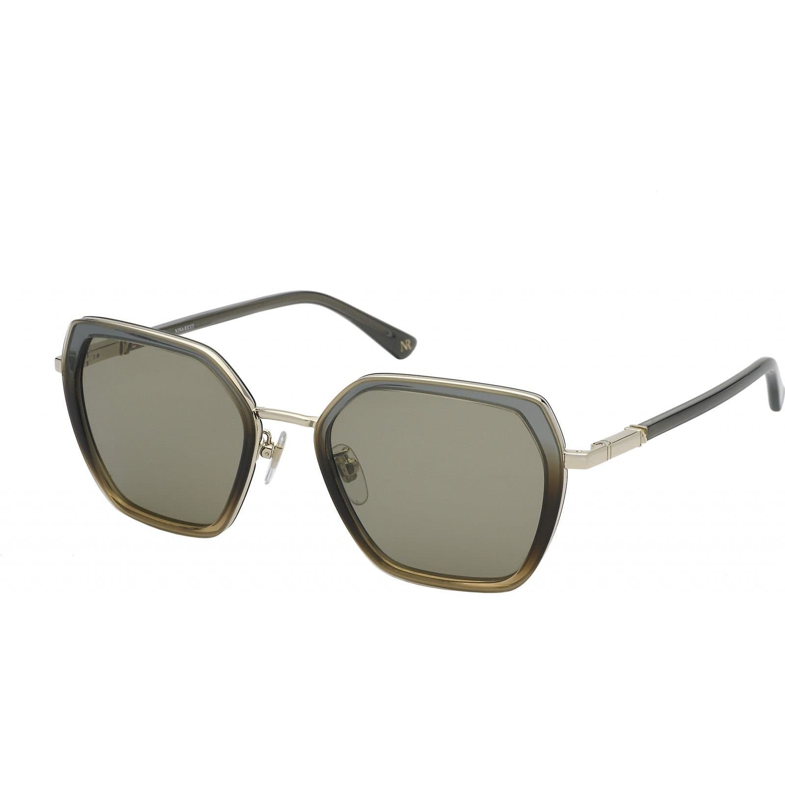Nina Ricci Nina Ricci Green Geometric/Octagonal Sunglasses