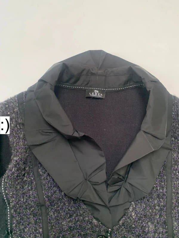 Barbara Lebek 14 Barbara lebek blazer jacket grey purple knit black Wooly