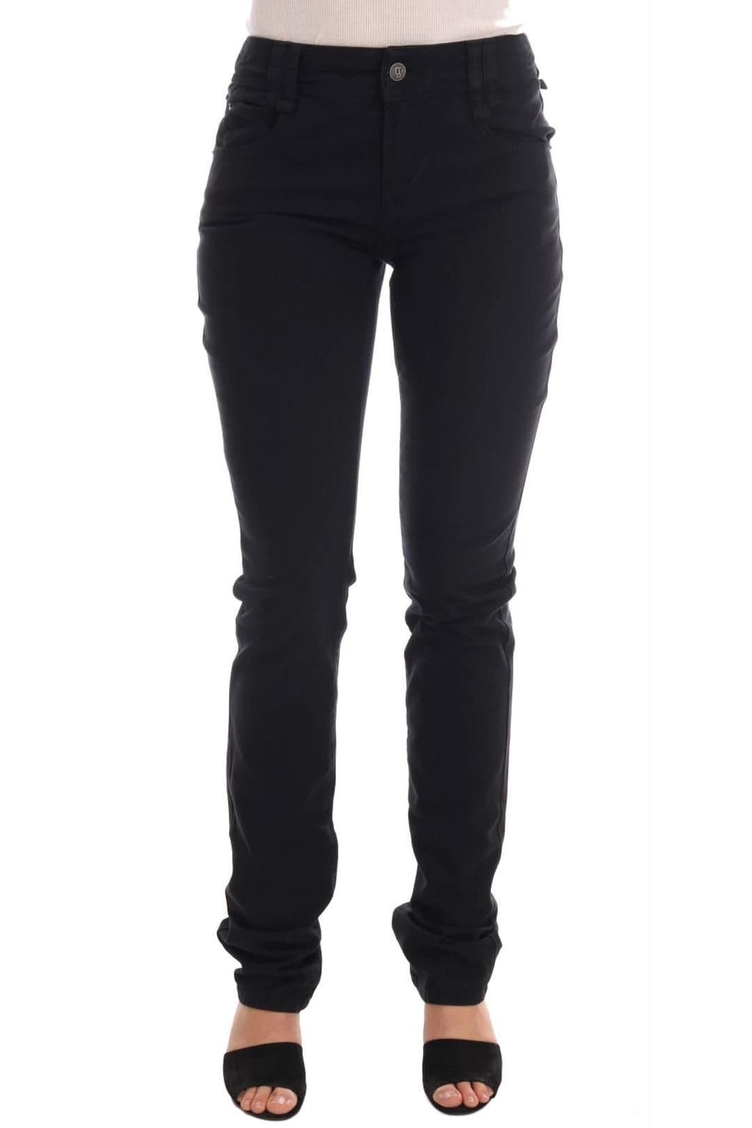 John Galliano John Galliano Women's Black Cotton Denim Stretch Regular Fit Jeans