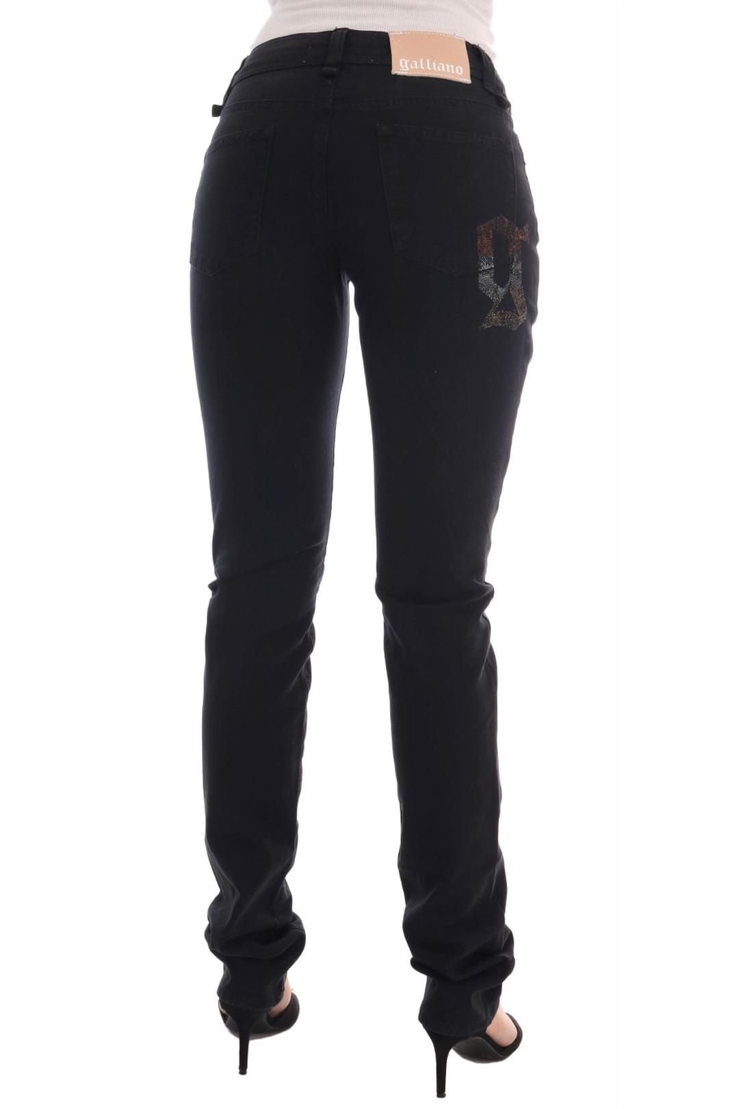 John Galliano John Galliano Women's Black Cotton Denim Stretch Regular Fit Jeans - 3