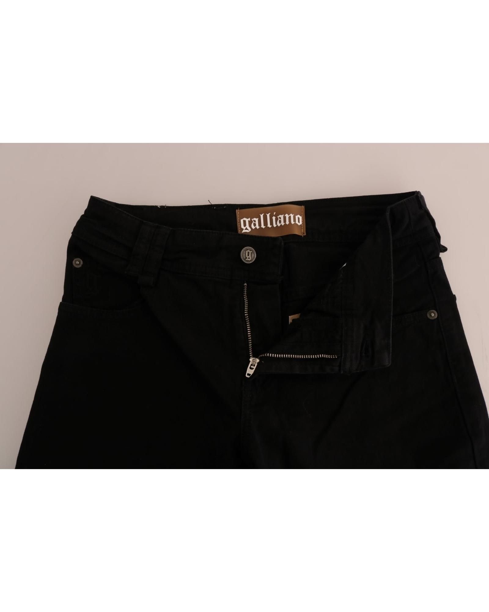 John Galliano John Galliano Women's Black Cotton Denim Stretch Regular Fit Jeans - 4