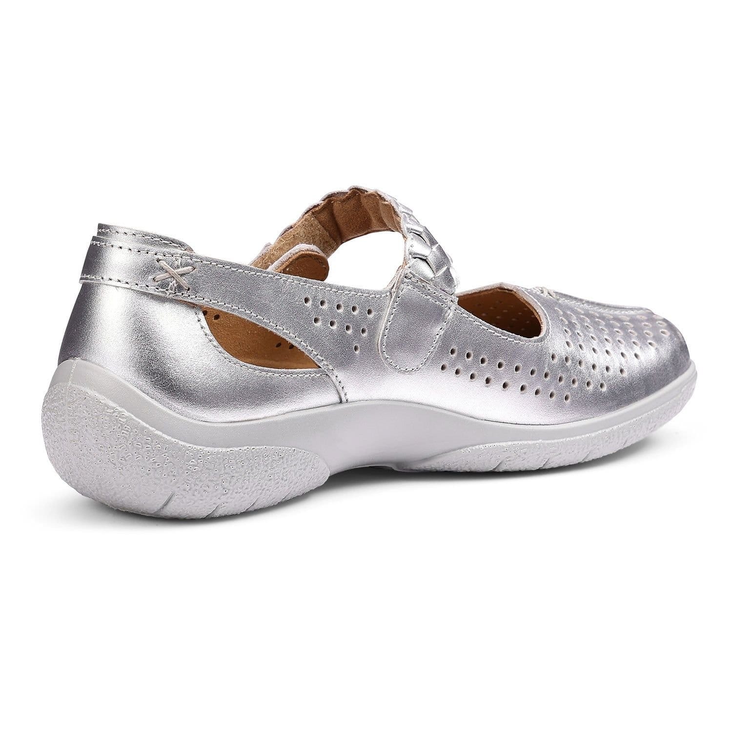 Hotter Hotter Women's Wide Fit 'Quake II' Classic Mary Janes in Metallic Silver - 4