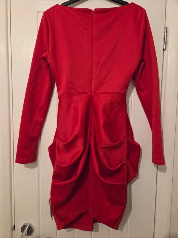 ASOS Red Satin Corset Style Cut-Out Dress