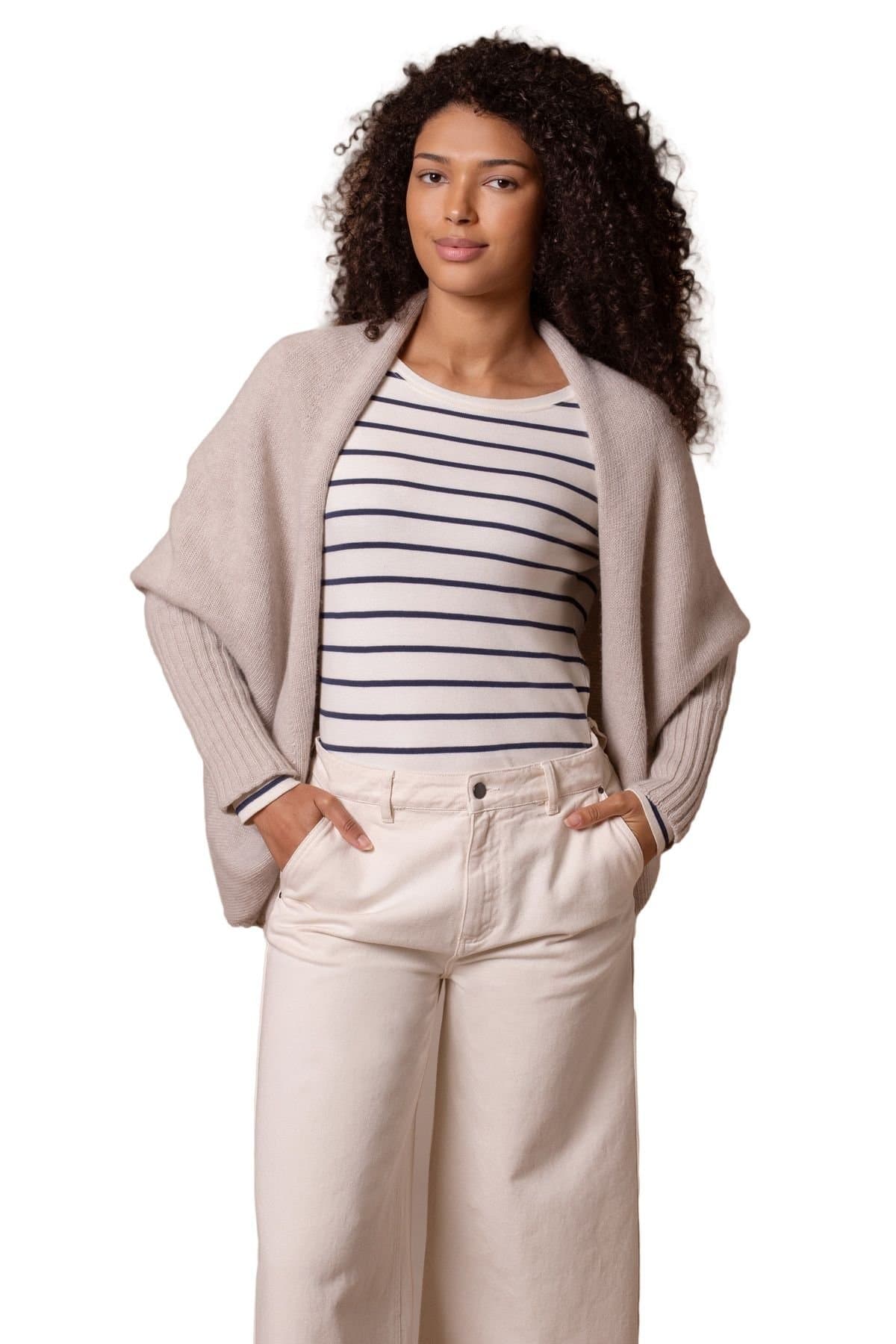 Celtic & Co Celtic & Co Women's British Supersoft Cocoon Cardigan in Light Beige