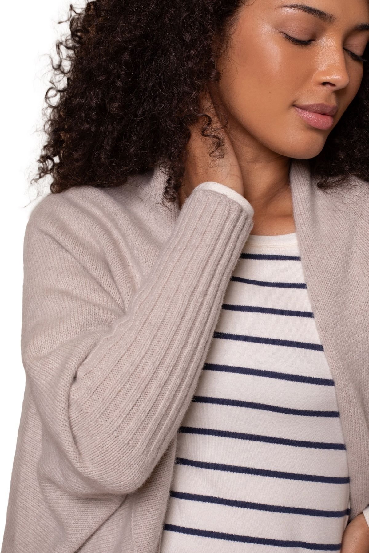 Celtic & Co Celtic & Co Women's British Supersoft Cocoon Cardigan in Light Beige - 3