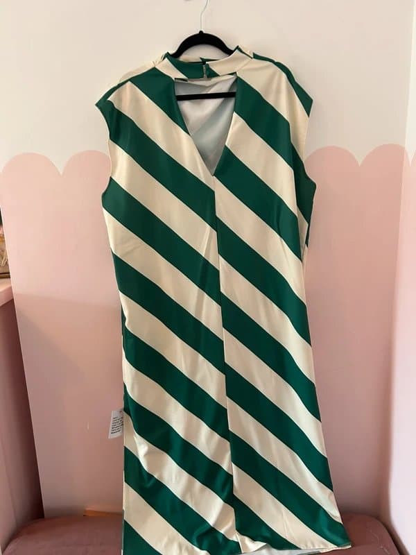 ASOS ASOS Green and cream stripe dress new with tags