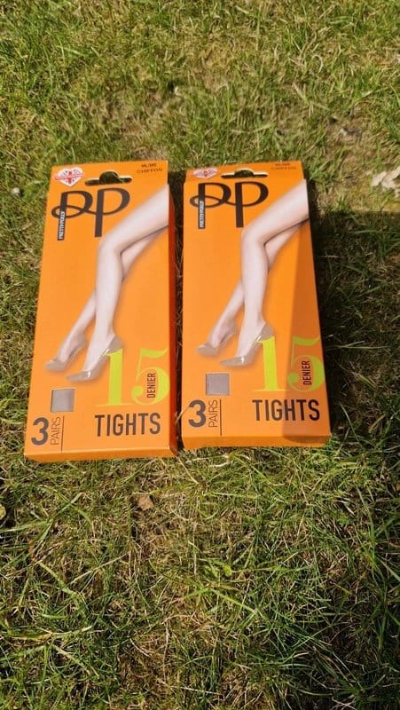 Pretty Polly Beige Chiffon Tights Size 14-18
