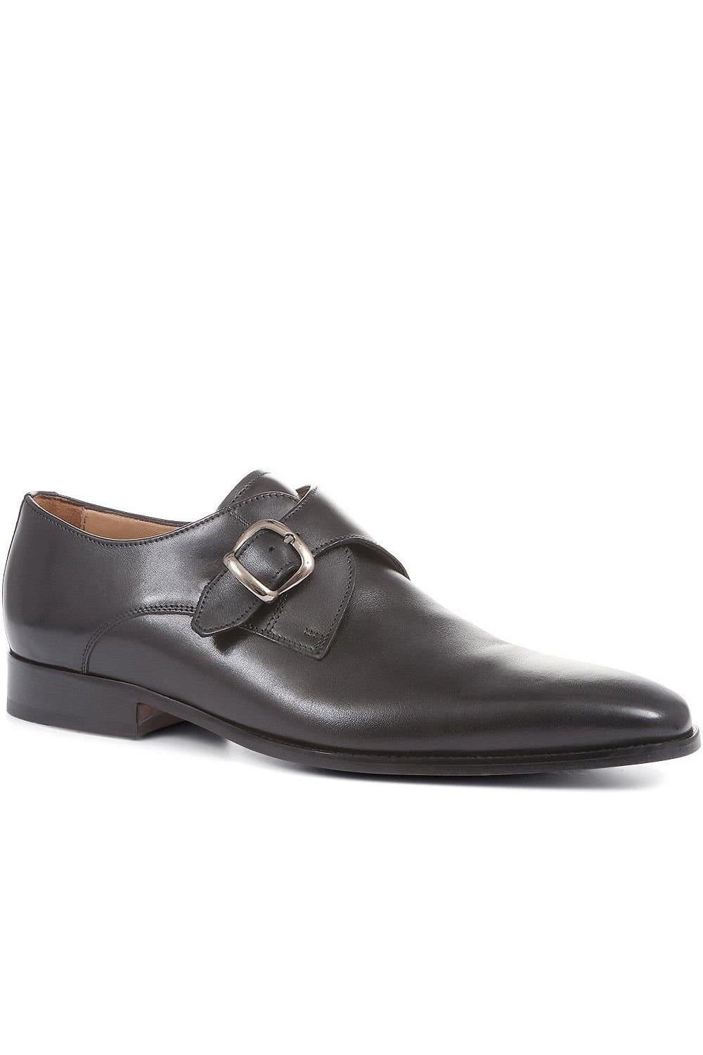 Jones Bootmaker Jones Bootmaker Men's Justin Leather Single Strap Monk Shoes in Black
