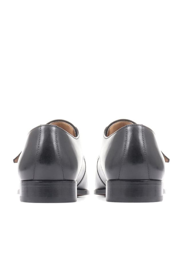 Jones Bootmaker Jones Bootmaker Men's Justin Leather Single Strap Monk Shoes in Black - 3