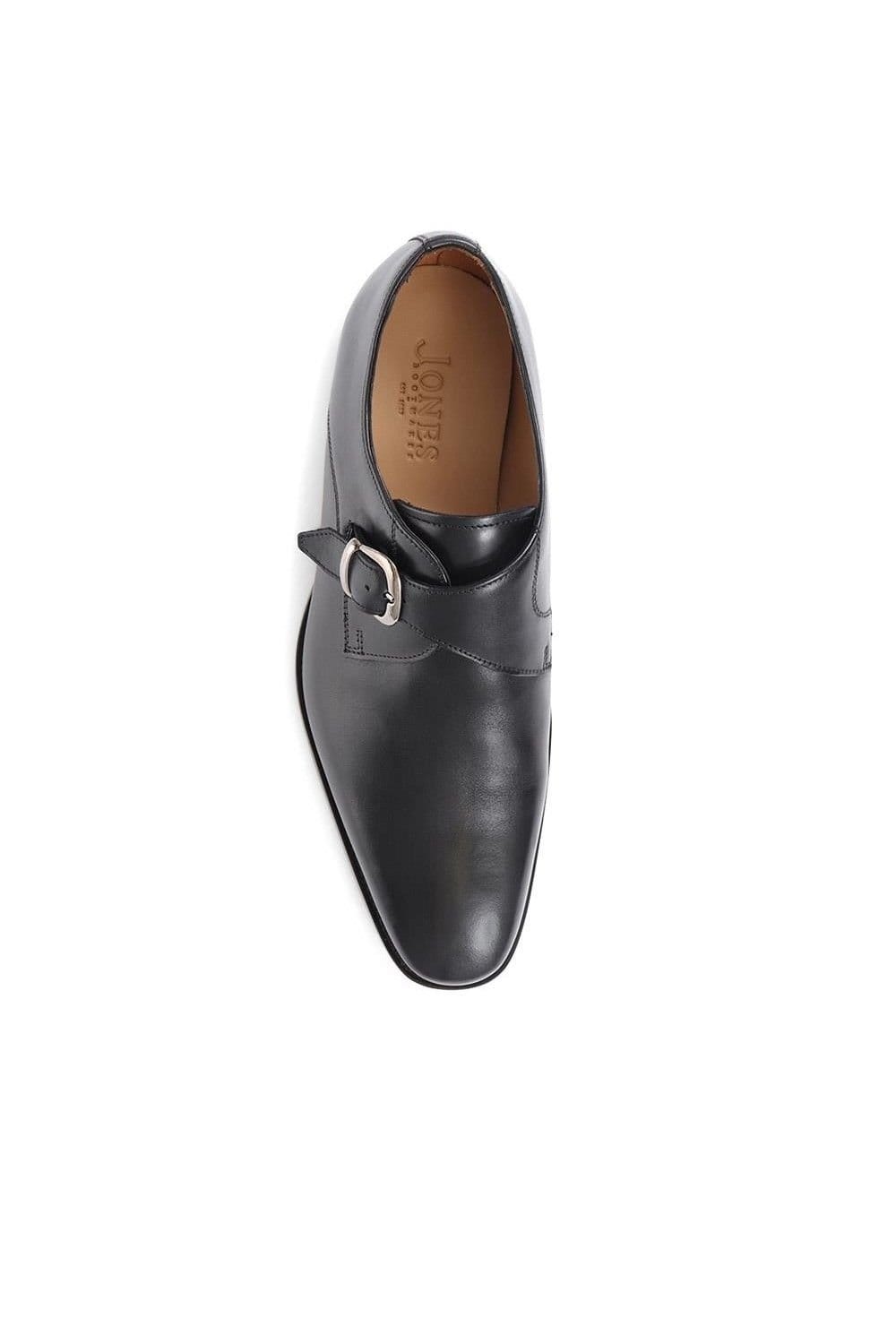Jones Bootmaker Jones Bootmaker Men's Justin Leather Single Strap Monk Shoes in Black - 4