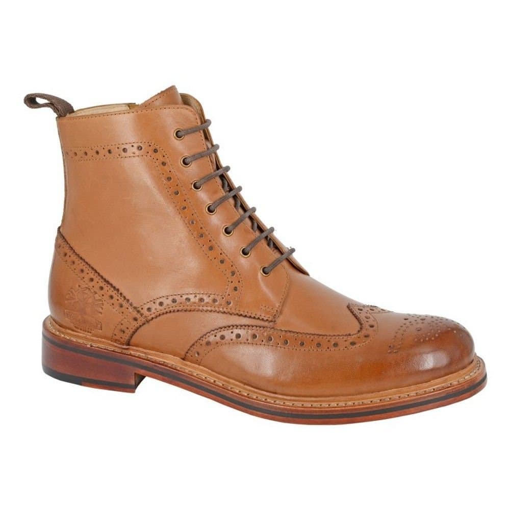 Woodland Woodland Men's Leather Ankle Boots in Tan