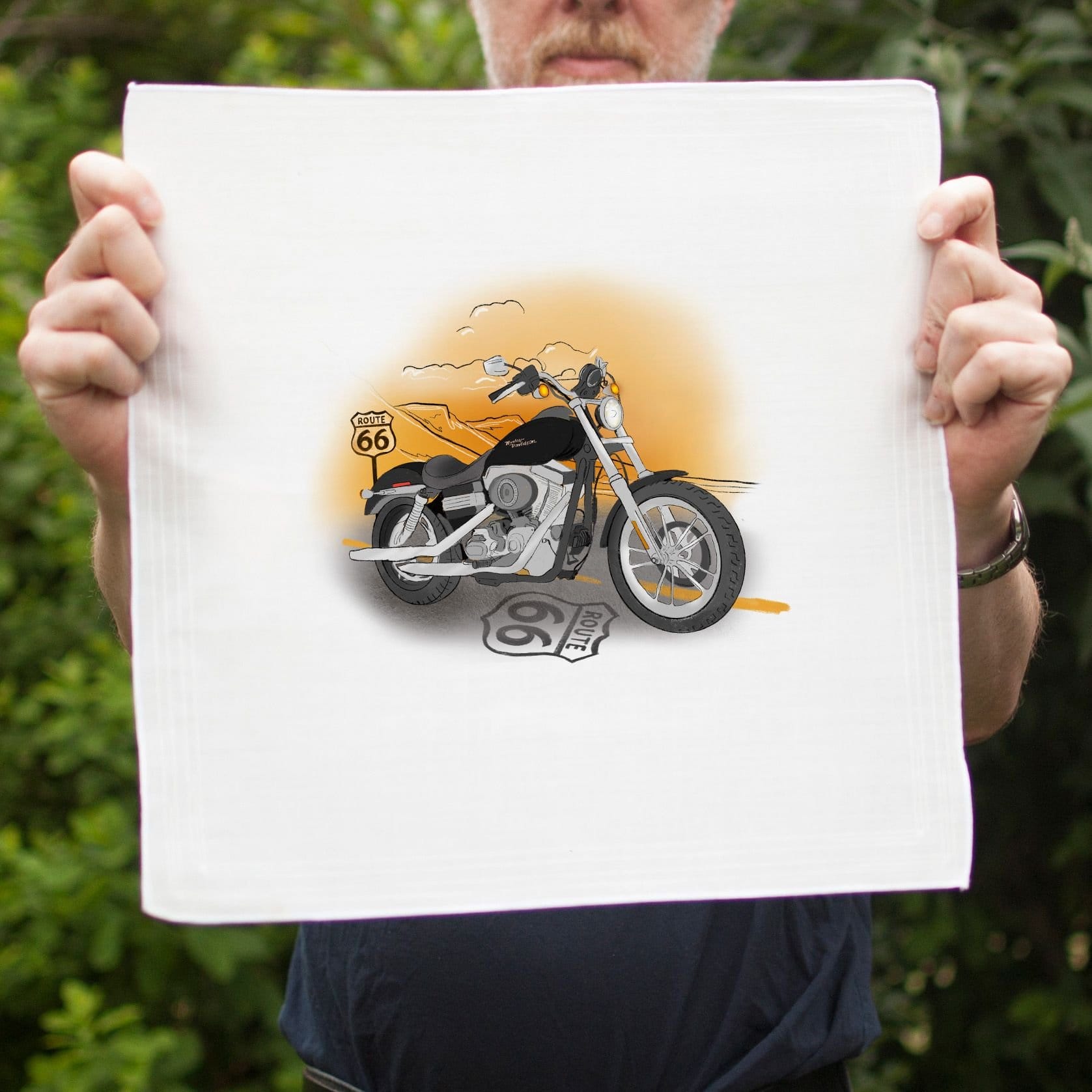 Afewhometruths Afewhometruths Men's Personalised Set Of Four Handkerchiefs With Classic Motorbikes - 4