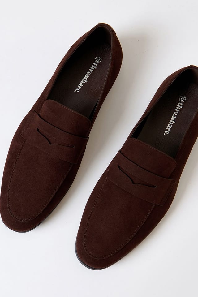 Threadbare threadbare Men's Faux Suede Penny Loafers in Brown - 3
