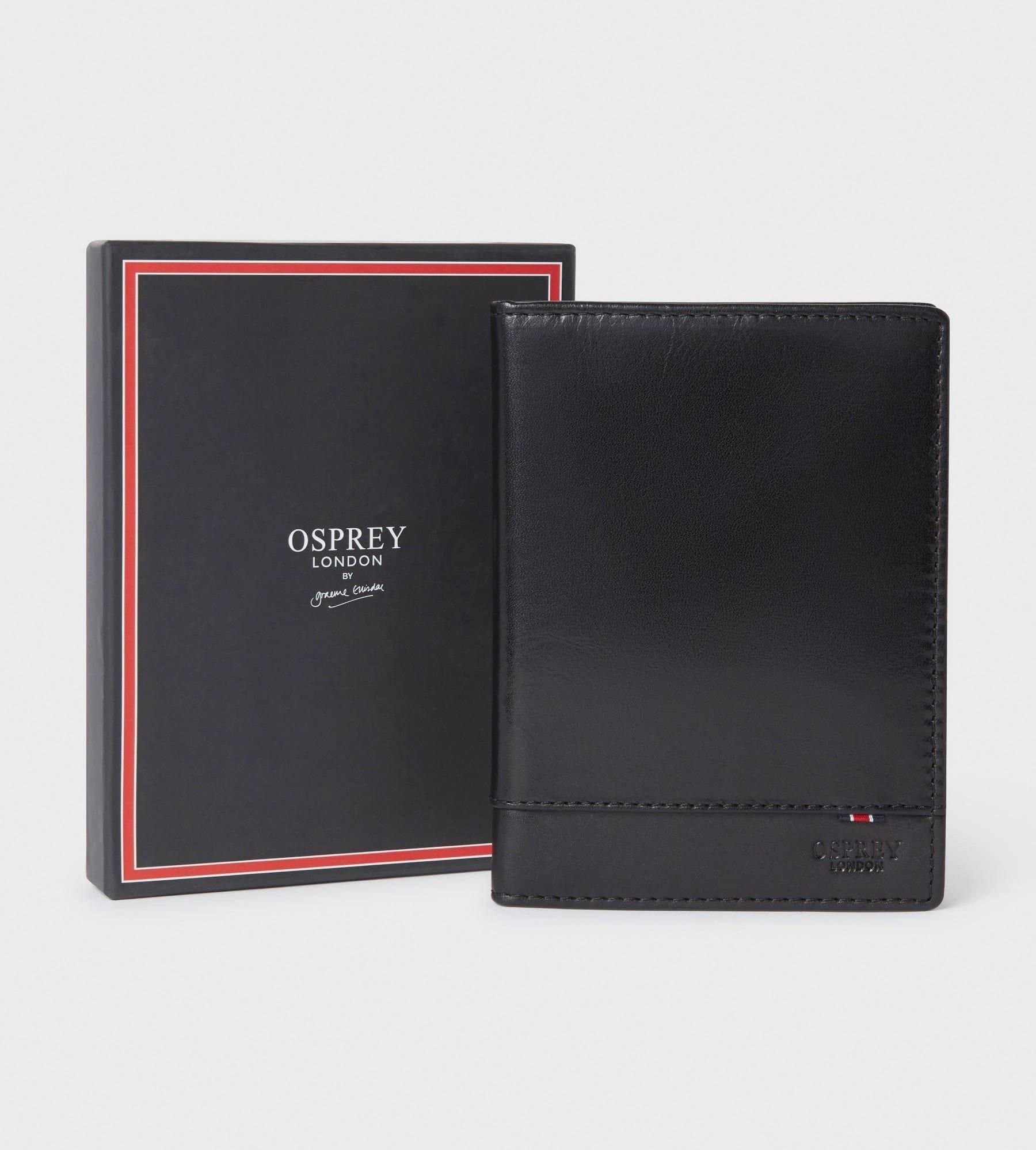 OSPREY LONDON OSPREY LONDON Men's The London Leather Passport Cover in Black