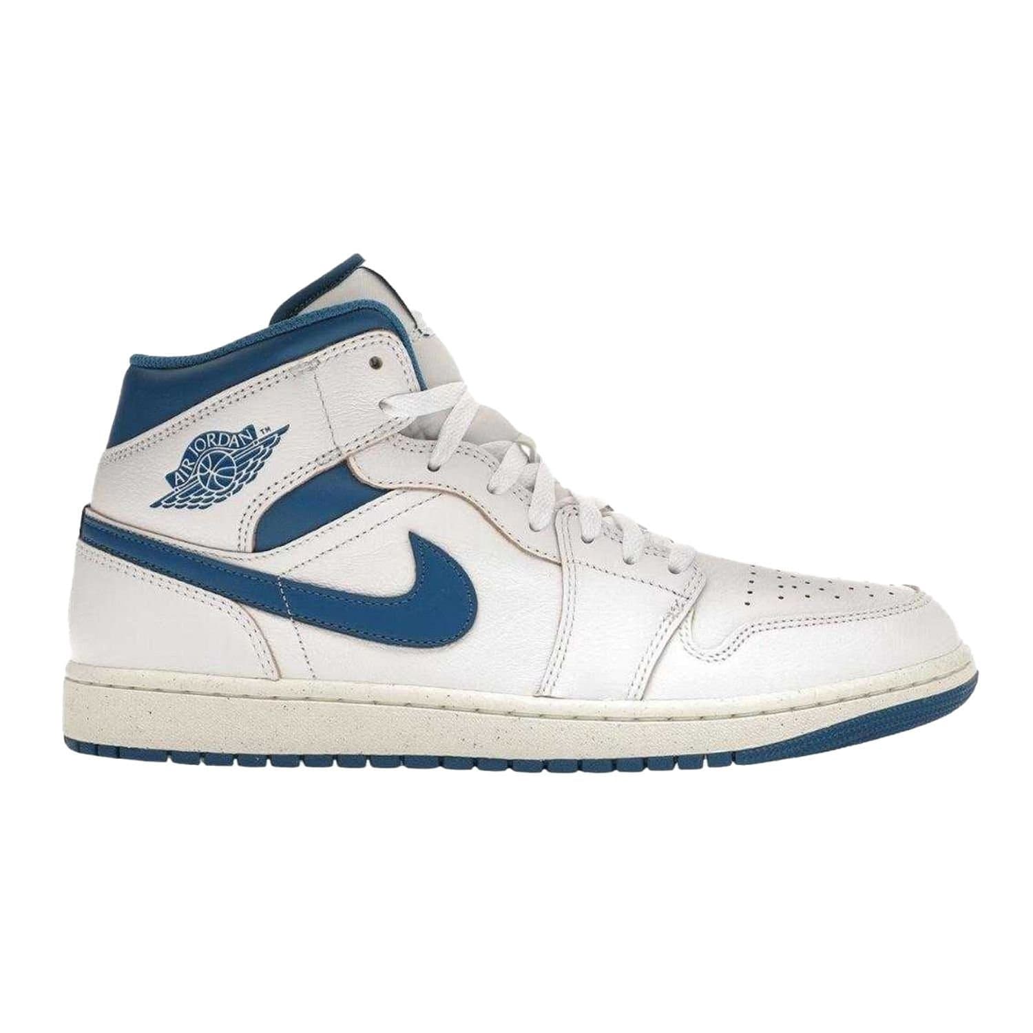 Nike Nike Men's Air Jordan 1 Leather Mid Cut Trainers In White