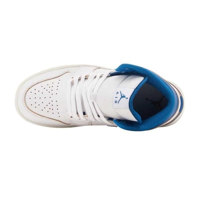 Nike Nike Men's Air Jordan 1 Leather Mid Cut Trainers in White - 3