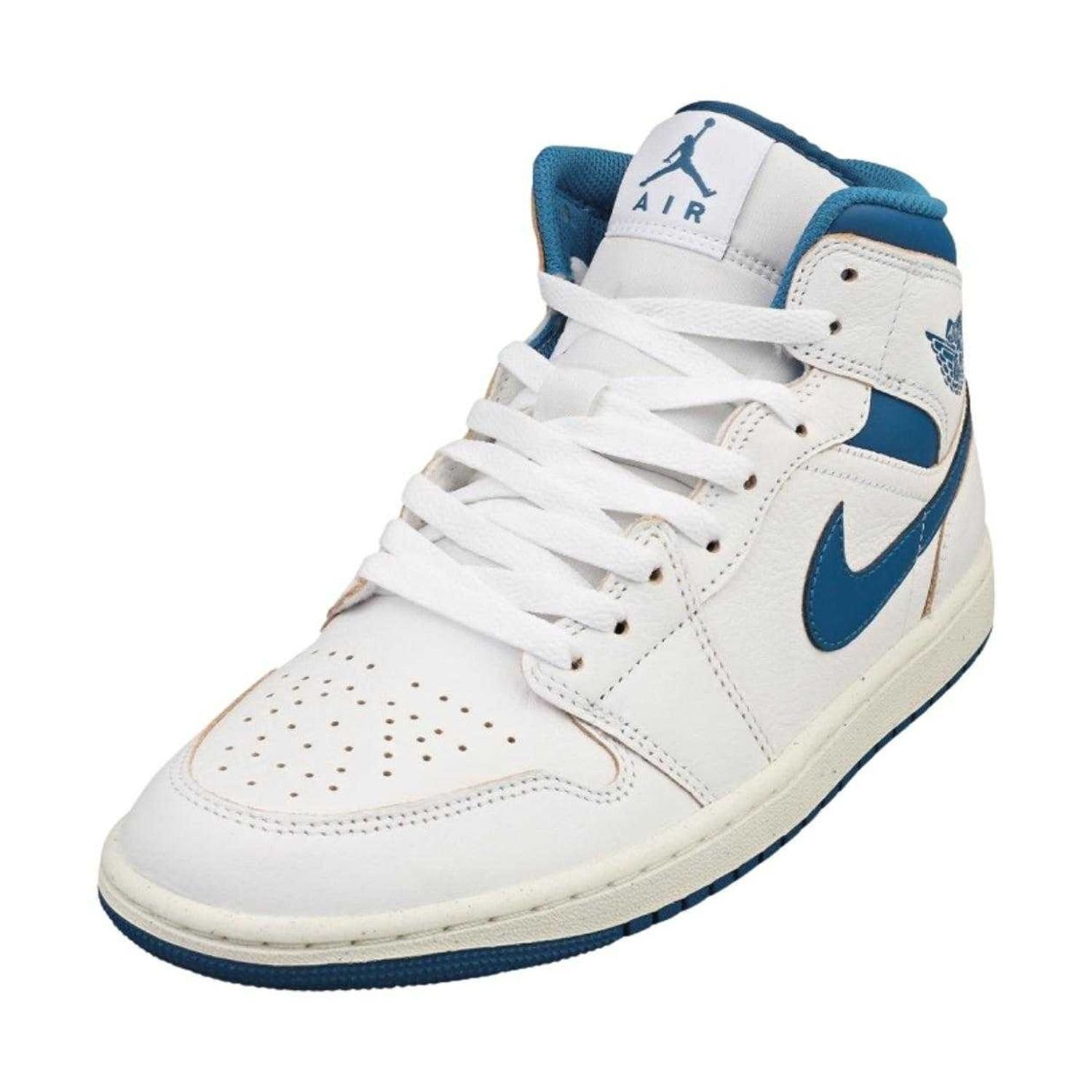 Nike Nike Men's Air Jordan 1 Leather Mid Cut Trainers in White - 4