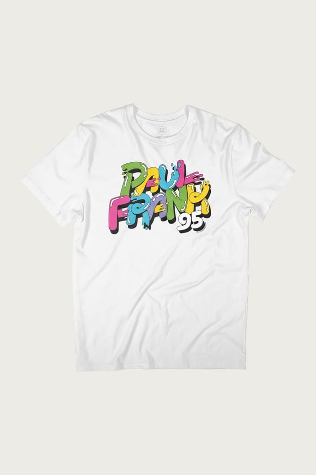 Paul Frank Paul Frank Men's Paint Swirl Text Logo T-Shirt in White - 2
