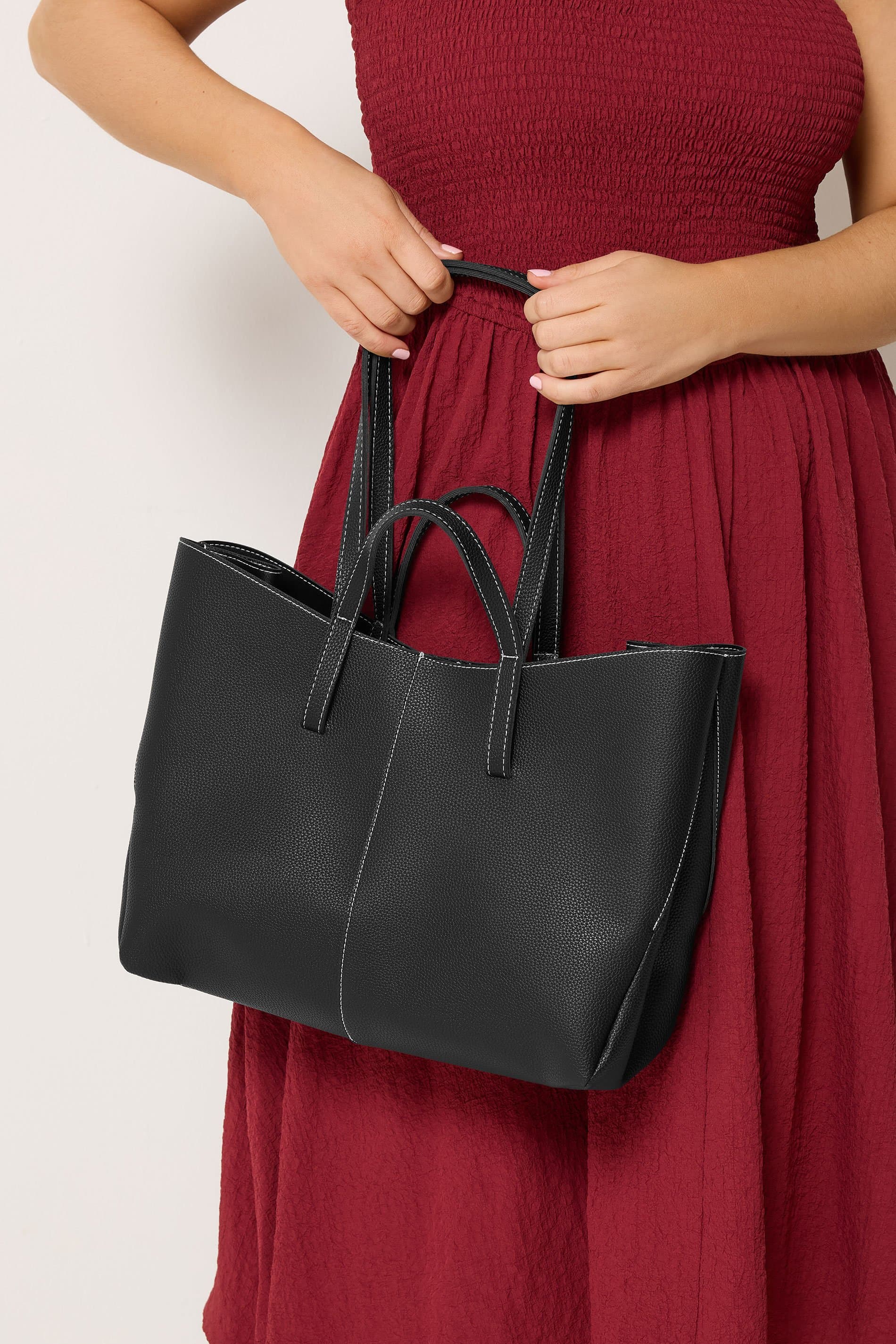 Yours Black Faux Leather Slouchy Shoulder Bag