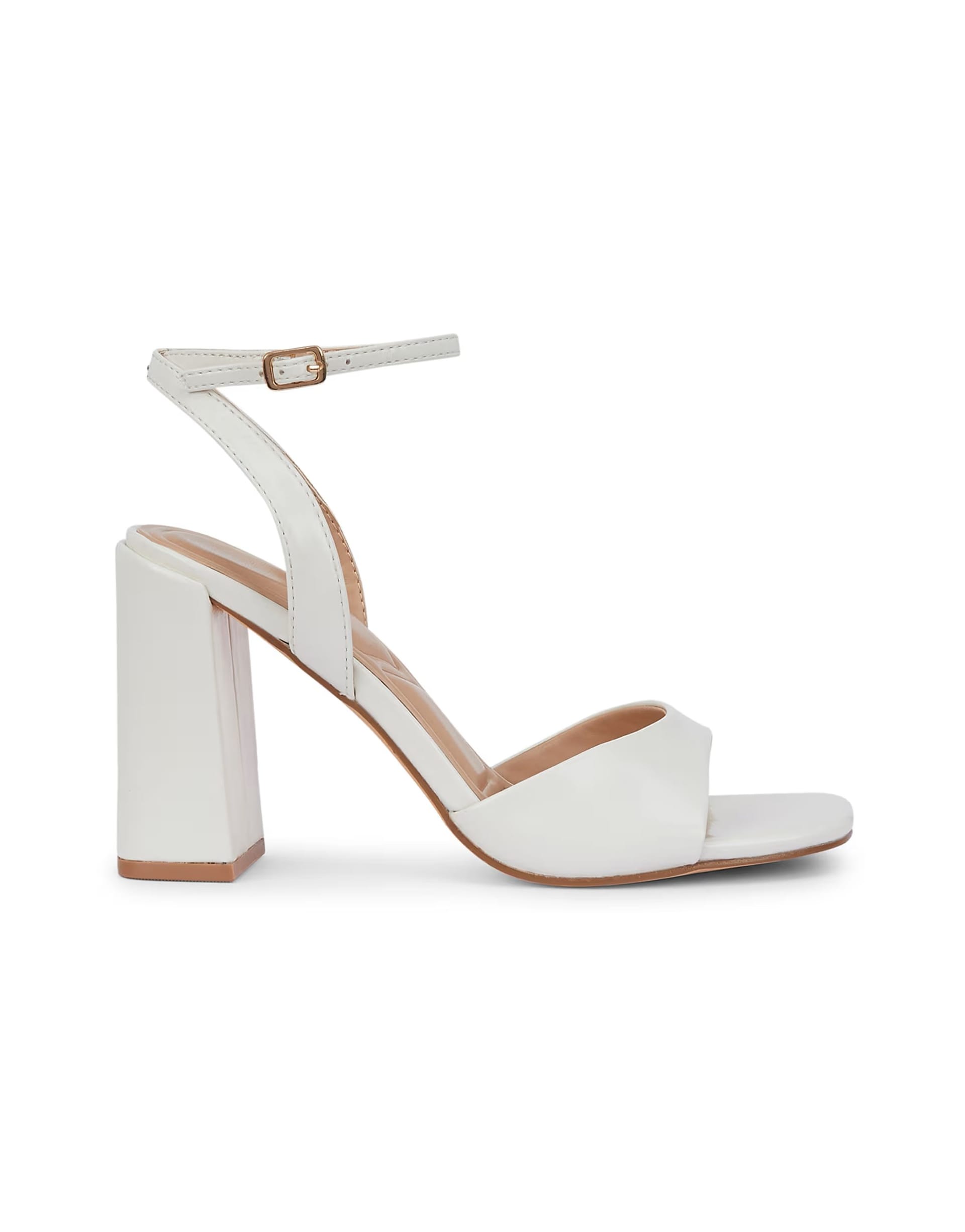 ASOS Off White Heeled Dress Sandals with Ankle Strap