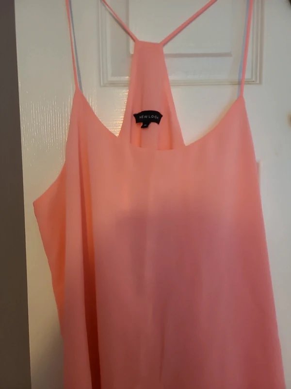 New Look Peach chiffon feel womens vest top - 1