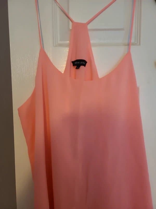 New Look Peach chiffon feel womens vest top