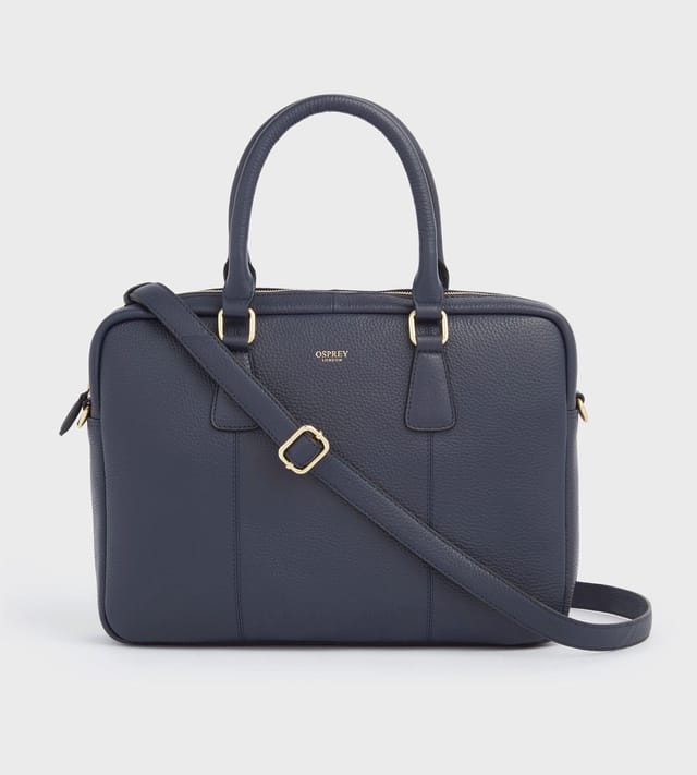 OSPREY LONDON OSPREY LONDON Women's The Adaline Leather Laptop Bag in Navy - 2