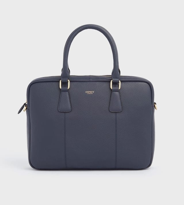 OSPREY LONDON OSPREY LONDON Women's The Adaline Leather Laptop Bag in Navy - 3
