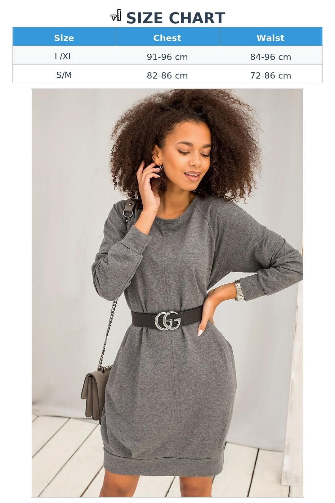 Love Lace Love Lace Women's Cotton Elastane Casual Day Dress with Pockets in Grey - 4
