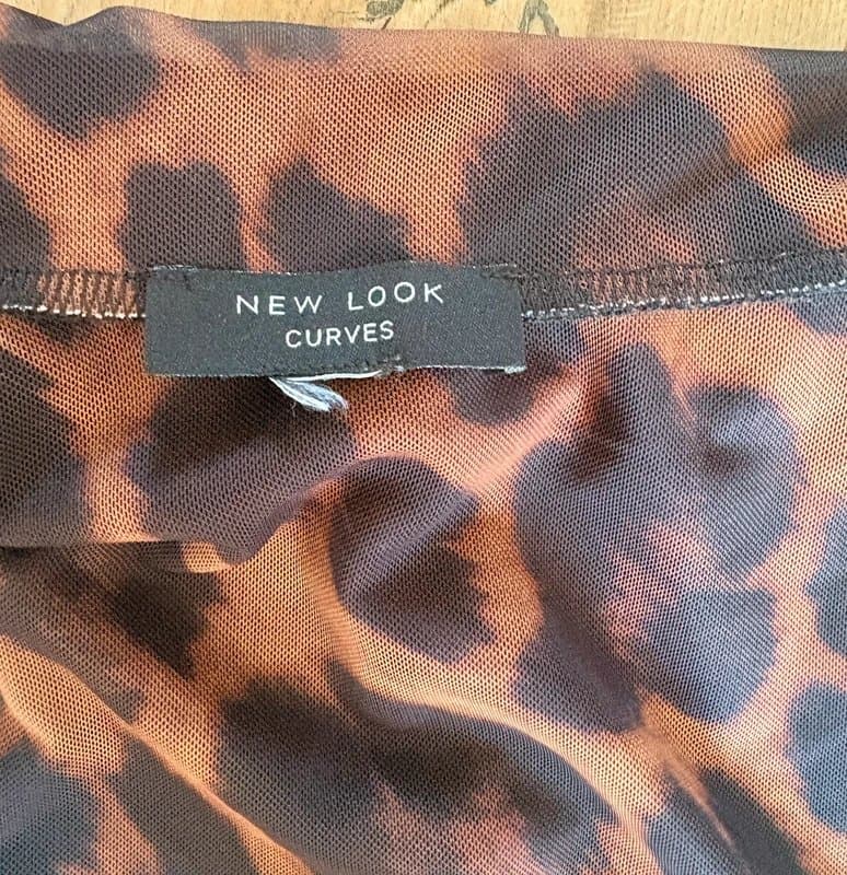New Look New Look Curves Leopard Print Mesh Midi Skirt – UK 22