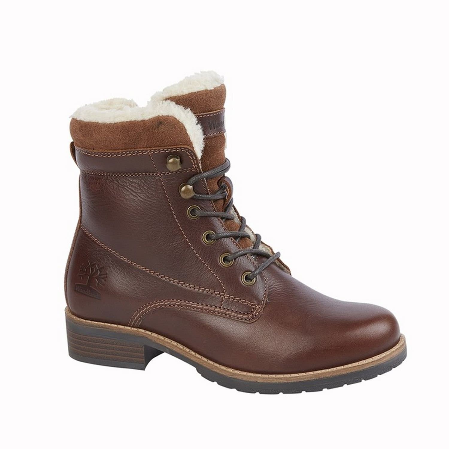 Woodland Woodland Women's Leather Country Boots in Dark Brown