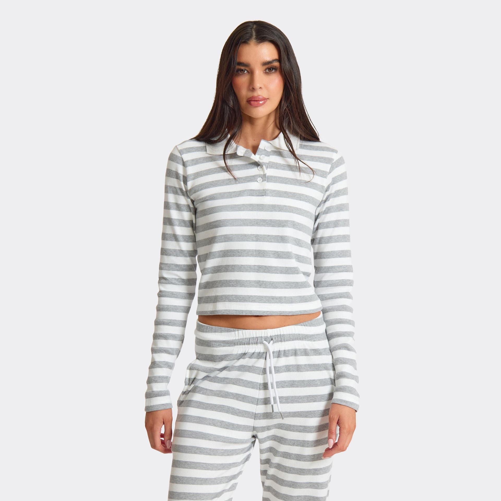 EGO EGO White Contrast Stripe Long Sleeve Top, Women's Size UK L